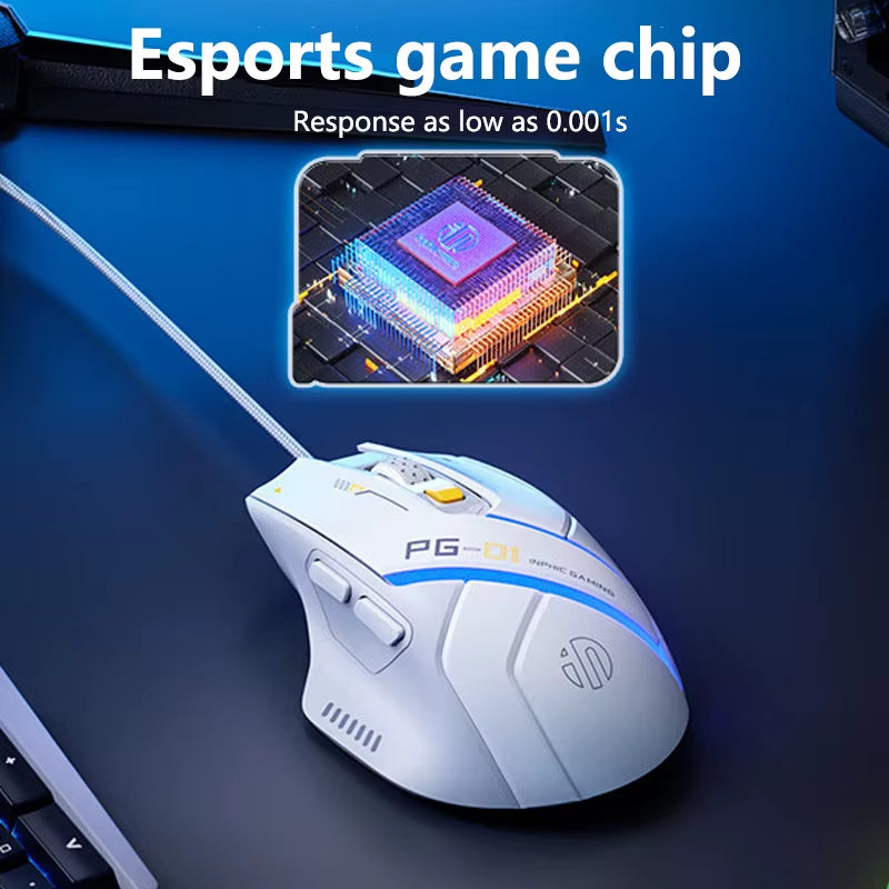 PG1 Wired Gaming Mouse RGB Lighting Effect Ergonomic Mouse
